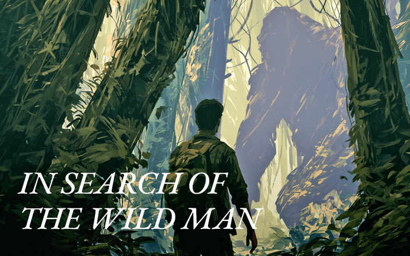 Bigfoot looms in the woods, illustrating the Jungian exploration of the wild man archetype